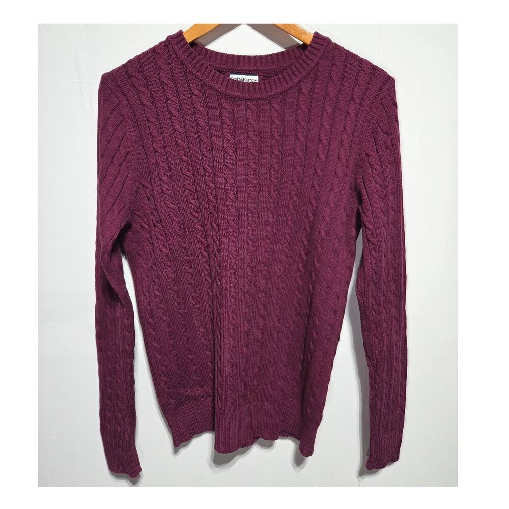 Croft & Barrow Purple Woman's Braided Knit Crew Neck Sweater Large